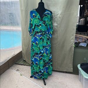 Trashy Diva Psychedelic Butterflies Caftan with Belt - damaged